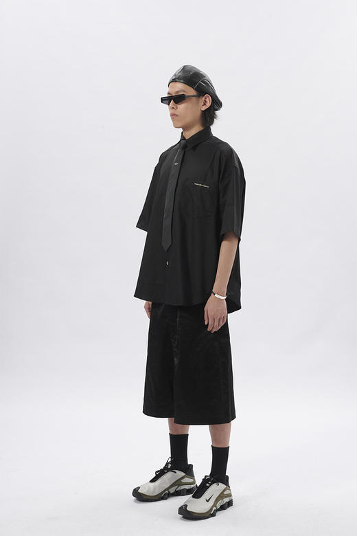 TERRAINCOGNITA夏季宽松廓形刺绣短袖衬衫百搭全包边男女同款 商品图1