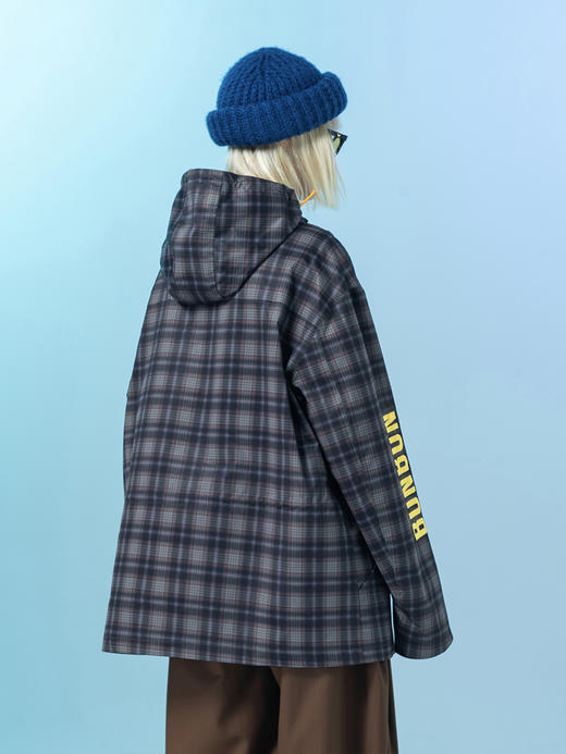 MODITEC 20FW 双色格纹半拉链冲锋衣 撞色印花口袋功能外套 商品图0