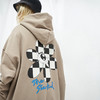 MODITEC 20秋冬 棋盘格纹LOGO基础抓绒宽松帽衫 双色动漫风格帽衫 商品缩略图2