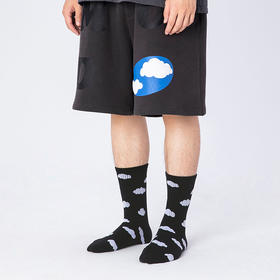 MODITEC 20秋冬蓝天白云针织弹力棉袜运动袜 黑/蓝/浅蓝 3双装