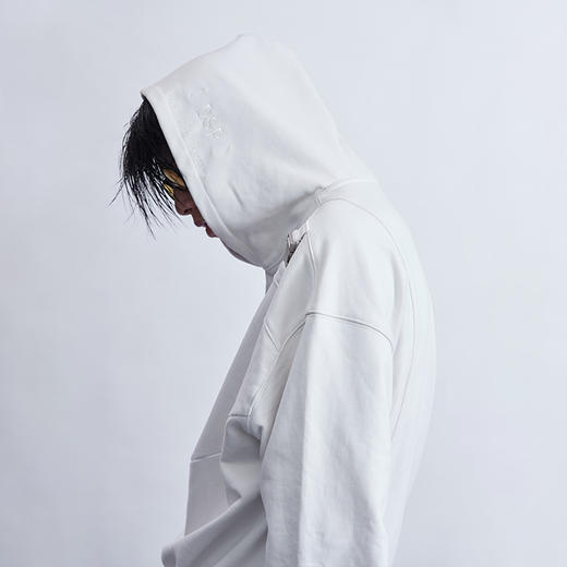 TERRAINCOGNITA20AWG系列分解结构宽松脏白重磅插扣戴帽卫衣男女 商品图2