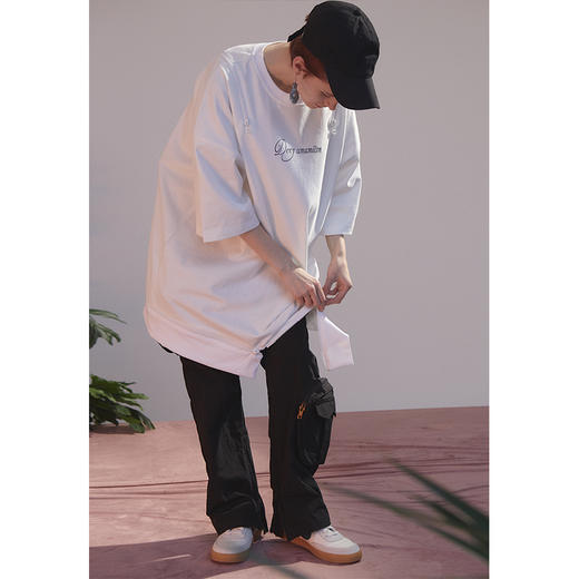 UMAMIISM 20SS 拉链调节衣长层次感设计品牌LOGO宽松休闲圆领短袖 商品图1