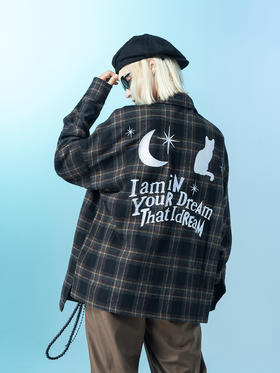 MODITEC 20FW 梦境格纹刺绣衬衫外套 双色大廓形格纹潮流衬衫