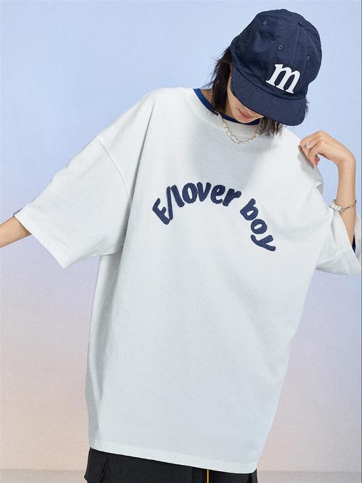 MODITEC 20SS 爱心标语毛巾绣短袖 OVERSIZE原创宽松休闲纯棉T恤 商品图1