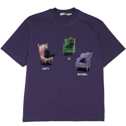 MODITEC 20SS 双色油画宫廷猫落肩短袖 OVERSIZE潮流复古T恤 商品图4