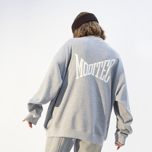 MODITEC 21春夏 恶搞双头毛绒小熊印花卫衣 加绒口袋厚卫衣 商品图3