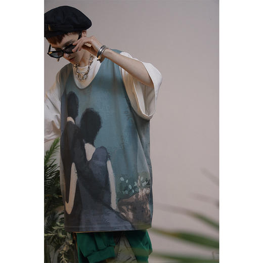 UMAMIISM 20SS 青梅味的降雨 春夏纯棉轻薄透气印花篮球背心 商品图0