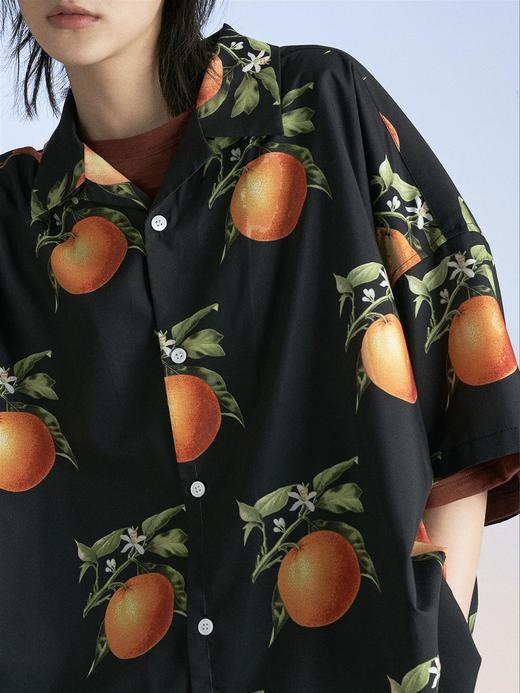 MODITEC 20SS复古甜橙花朵古巴mojito衬衫宽松夏威夷衬衣国潮嘻哈 商品图2