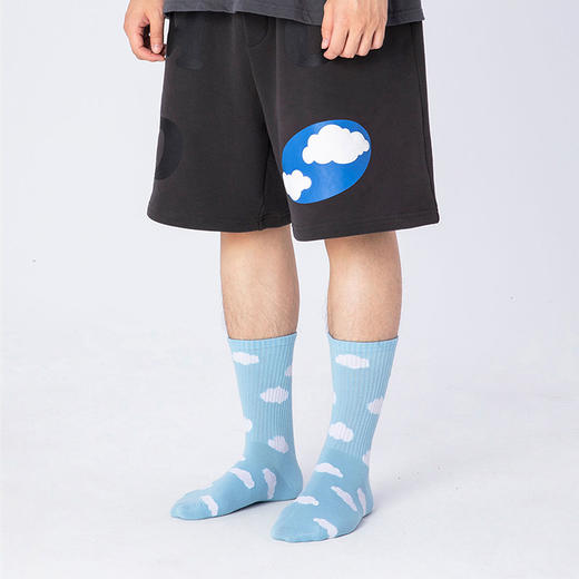 MODITEC 20秋冬蓝天白云针织弹力棉袜运动袜 黑/蓝/浅蓝 3双装 商品图2