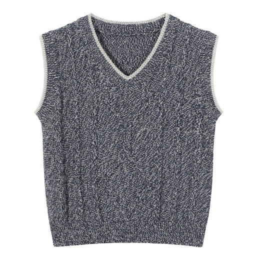 【菱形绞花V领背心】童装V领针织背心男童春季新款毛线衣马甲 商品图6