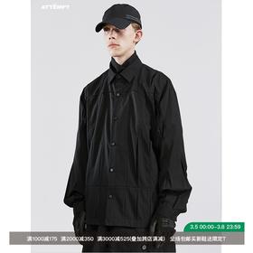 ATTEMPT SS21 叠褶裂缝长袖衬衫男女外套潮牌宽松休闲百搭衬衣