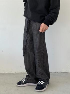 49percent 原创设计男女休闲条纹垂感阔腿裤