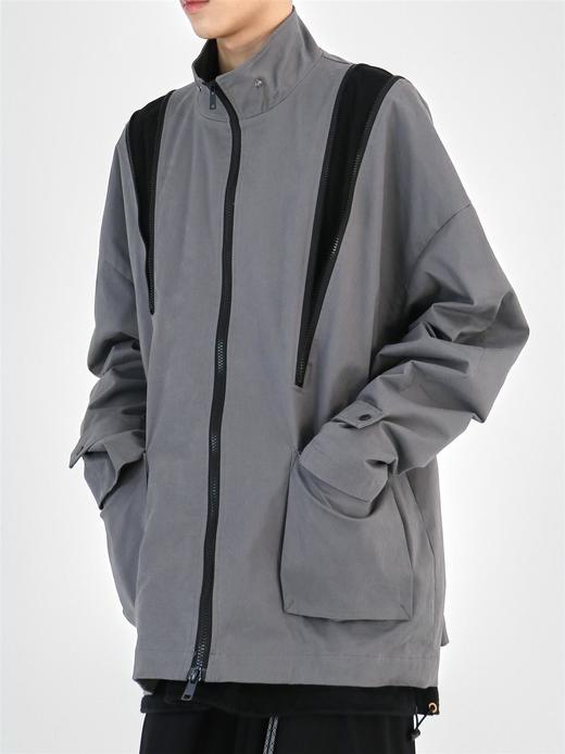 49PERCENT(49%)层次拼接拉链夹克外套立领 商品图2