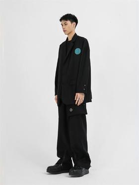 49PERCENT(49%)太空印花落肩西装外套休闲宽松