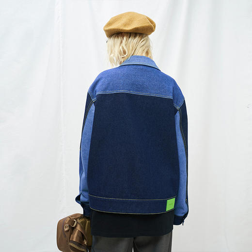 MODITEC20秋冬解构落色拼接牛仔夹克口袋牛仔外套梁老师TSong同款 商品图1