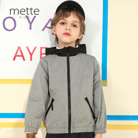 【撞色连帽夹克】mettekids童装连帽夹克开衫外套男童春季新款棒球服
