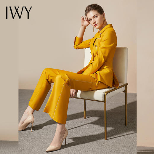 IWY/时尚黄色西装套装韩版修身女神范203021CP1 商品图0