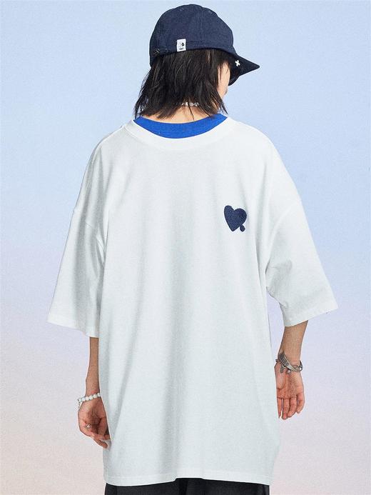 MODITEC 20SS 爱心标语毛巾绣短袖 OVERSIZE原创宽松休闲纯棉T恤 商品图2