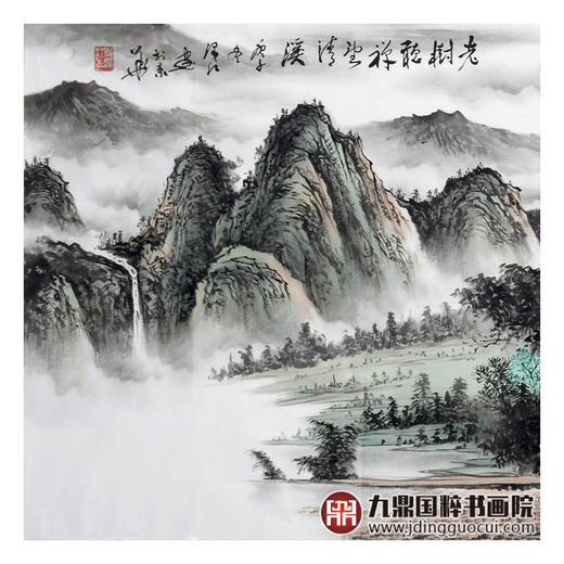 李泽江《老樹听禅望清溪》68*178cm 山水横幅作品 办公室/客厅挂画 商品图4