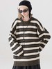 MODITEC 拼色条纹宽松毛衣 慵懒套头针织衫 商品缩略图0