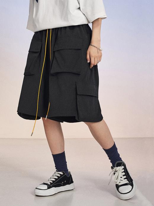 MODITEC 20SS立体剪裁抽绳多口袋松紧腰工装短裤 机能宽松中裤 商品图0