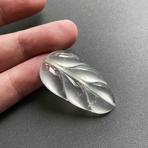 玻璃种雪花棉翡翠叶子 商品图7