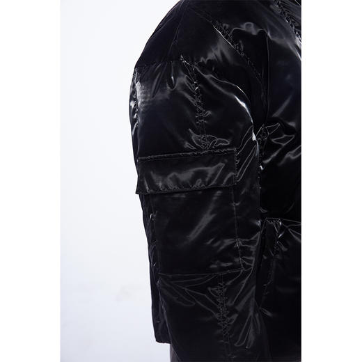 TERRAINCOGNITA液态金属侧拉链短款羽绒服2020年新款秋冬保暖外套 商品图2