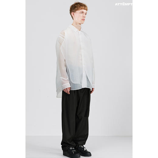 ATTEMPT SS21 等高线多层衬衫潮牌原创设计宽松休闲外搭衬衣 商品图1