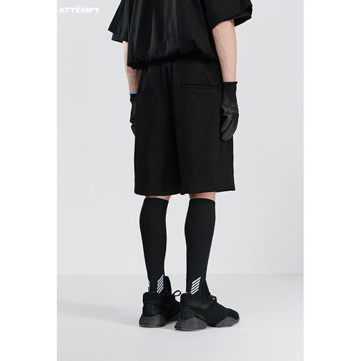 ATTEMPT SS21 十四巧板分割针织短裤夏季阔腿宽松休闲抽绳五分裤 商品图2