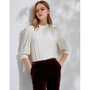 EITIE爱特爱春季新款通勤气质半高领灯笼五分袖雪纺女上衣6313008 商品缩略图3