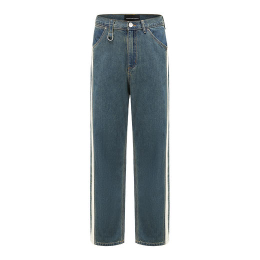 TERRAINCOGNITA20AW拼皮高级质感百搭舒适拼接长裤休闲牛仔裤男女 商品图4