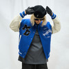 MODITEC 20秋冬 蓝白羊绒皮袖拼接夹棉棒球外套 乐队主题刺绣棉服 商品缩略图1