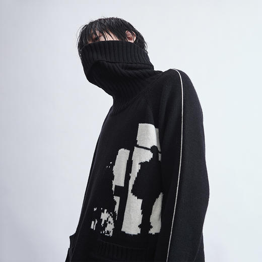 TERRAINCOGNITA20AW美奴绒宽松套头针织衫百搭休闲高领毛衣男女 商品图1