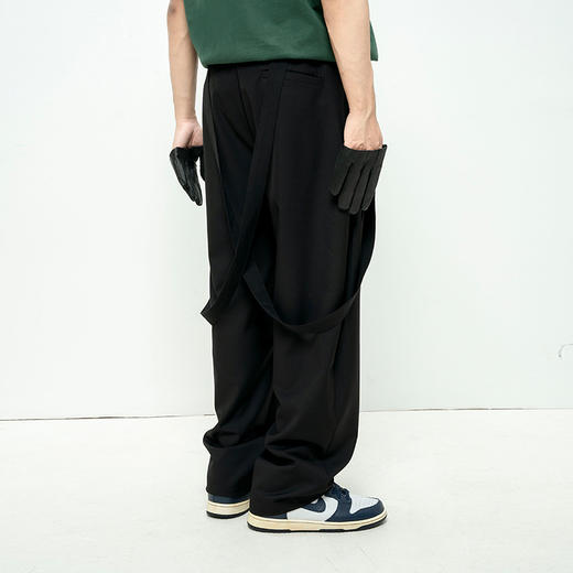 MODITEC 20秋冬 打褶锥形西裤 可拆卸装饰背带西裤 双色立裁西裤 商品图1