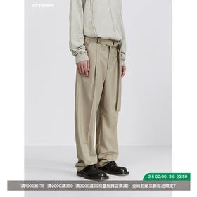 ATTEMPT SS21 立体坠感中缝直筒西裤潮牌纯色垂坠感宽松休闲裤