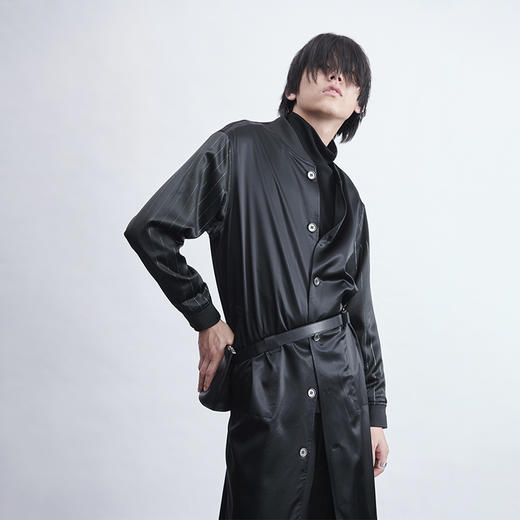 TERRAINCOGNITA20AW宽松廓形丝绸质感风衣外套边缘人员工服男女 商品图3