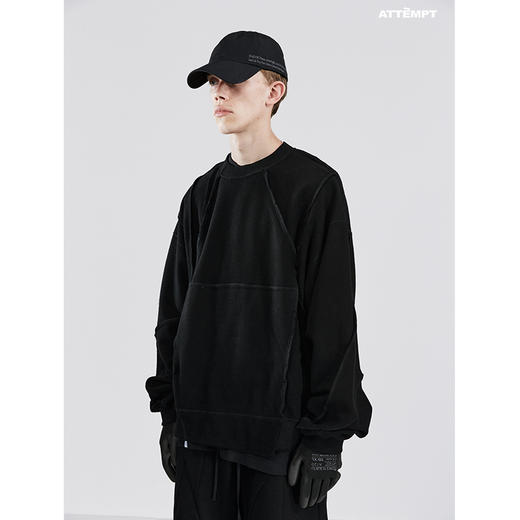 ATTEMPT SS21“STOMACHION” 线性分割圆领卫衣纯色休闲百搭上衣 商品图3