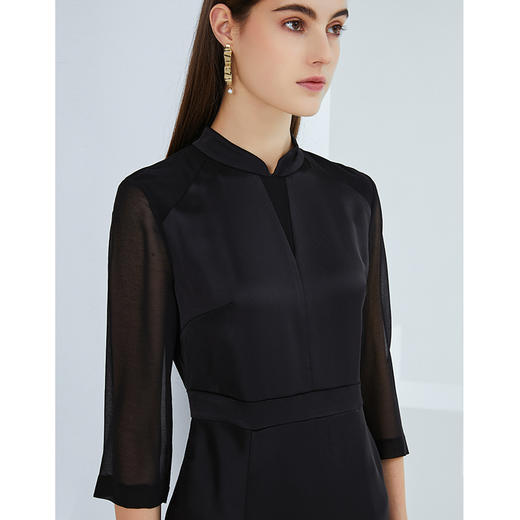 EITIE爱特爱春季新款优雅气质中式立领改良旗袍礼服连衣裙女 商品图7