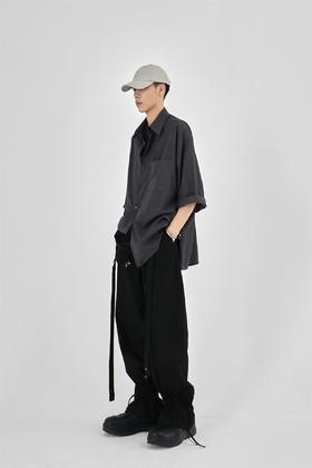 49PERCENT(49%)太空灰多形态西装衬衫外套七分袖