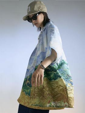 MODITEC 20SS 夏季星空麦田油画古巴mojito衬衫 宽松夏威夷衬衫