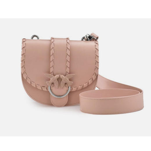 PINKO 品高 女士粒面皮革圆形 Love 斜挎单肩燕子包 粉色 1P21EA Y5GB Q19 商品图0