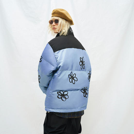 MODITEC 花朵印花双色棉服拉链情侣款羽绒棉服胡先煦  郁可唯同款 商品图2