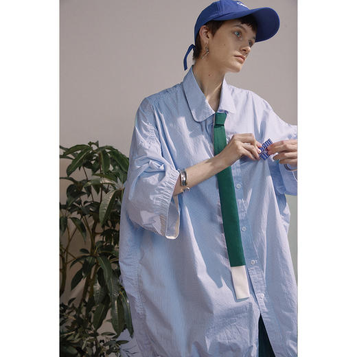 UMAMIISM 20SS 轻薄速干薇薇安莫娘小圆衬衫领可拆卸领带短袖衬衫 商品图0