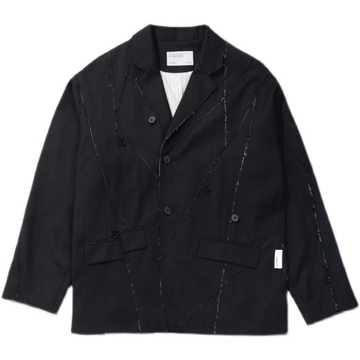 ATTEMPT SS21 “STOMACHION” 点线面毛边羊毛混纺西装明线西服 商品图4