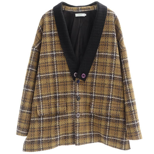 MODITEC 21春夏 改良道袍休闲外套粗织提花面料宽松潮流夹克 商品图4