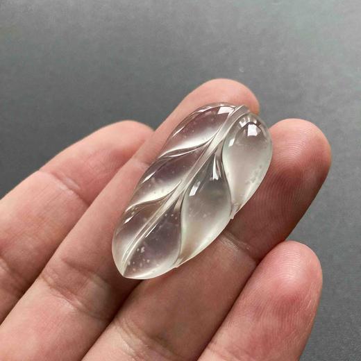 玻璃种雪花棉翡翠叶子 商品图8
