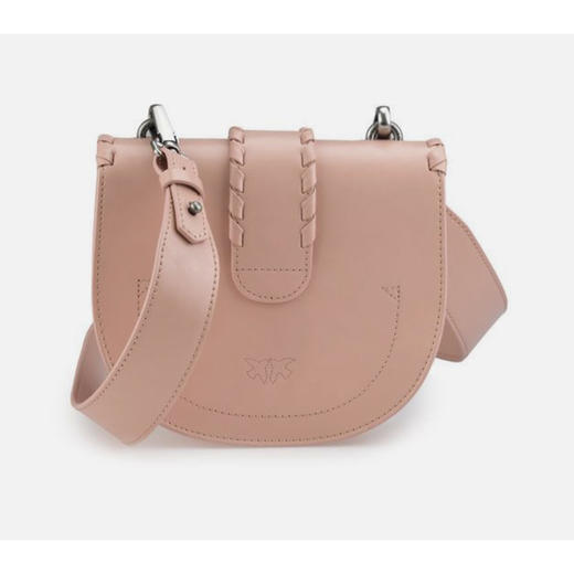 PINKO 品高 女士粒面皮革圆形 Love 斜挎单肩燕子包 粉色 1P21EA Y5GB Q19 商品图2