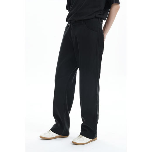 TERRAINCOGNITA2020G系列pu高质感哑光宽松百搭休闲长裤竖纹皮裤 商品图1