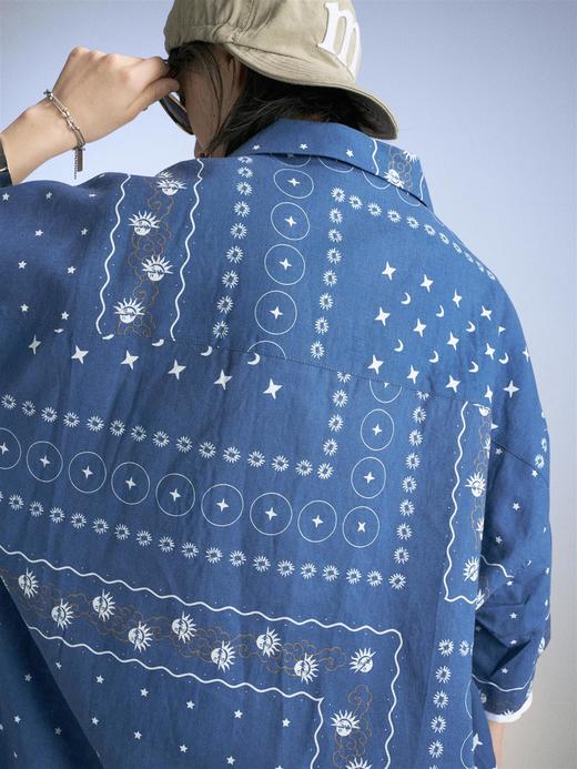 MODITEC 20SS 双色星月腰果花拼接衬衫 宽松棉麻清凉夏威夷衬衫 商品图2