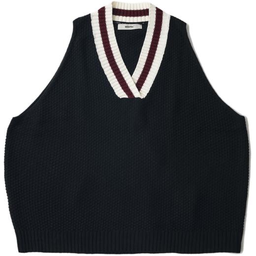 MODITEC 20SS 常青藤学院风针织撞色坎肩背心许佳琪 李润祺同款 商品图4